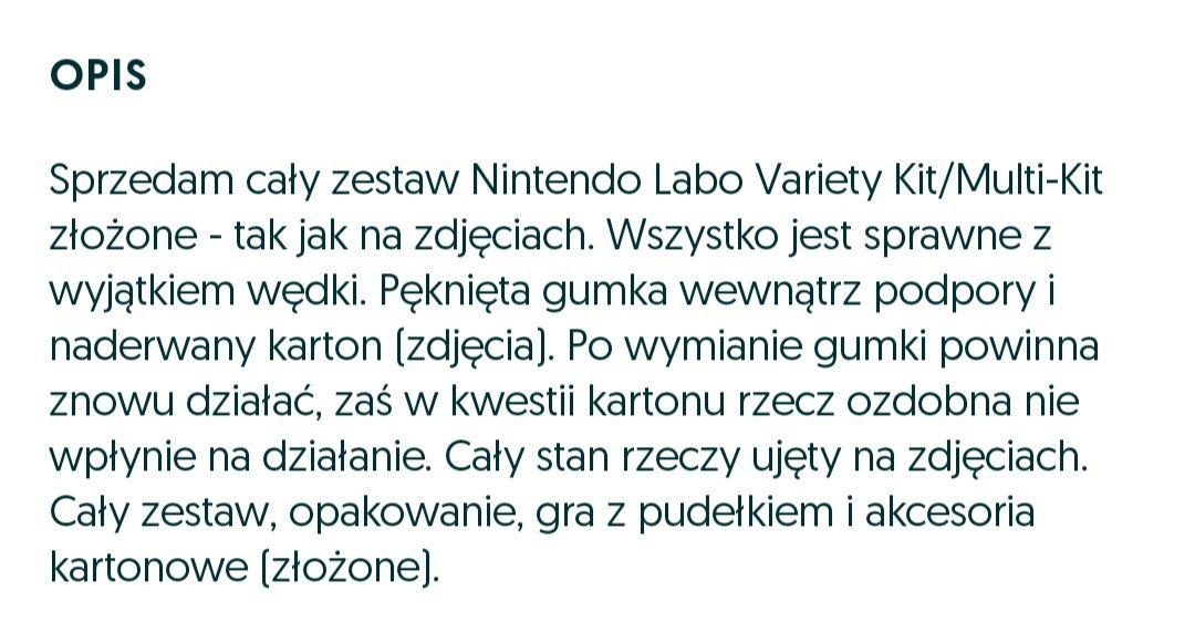 Zestaw Nintendo Switch Labo 01 Kit Multi - Kit