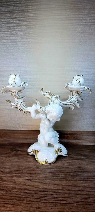 Большой двойной подсвечник с купидоном Hutschenreuther Karl Tutter