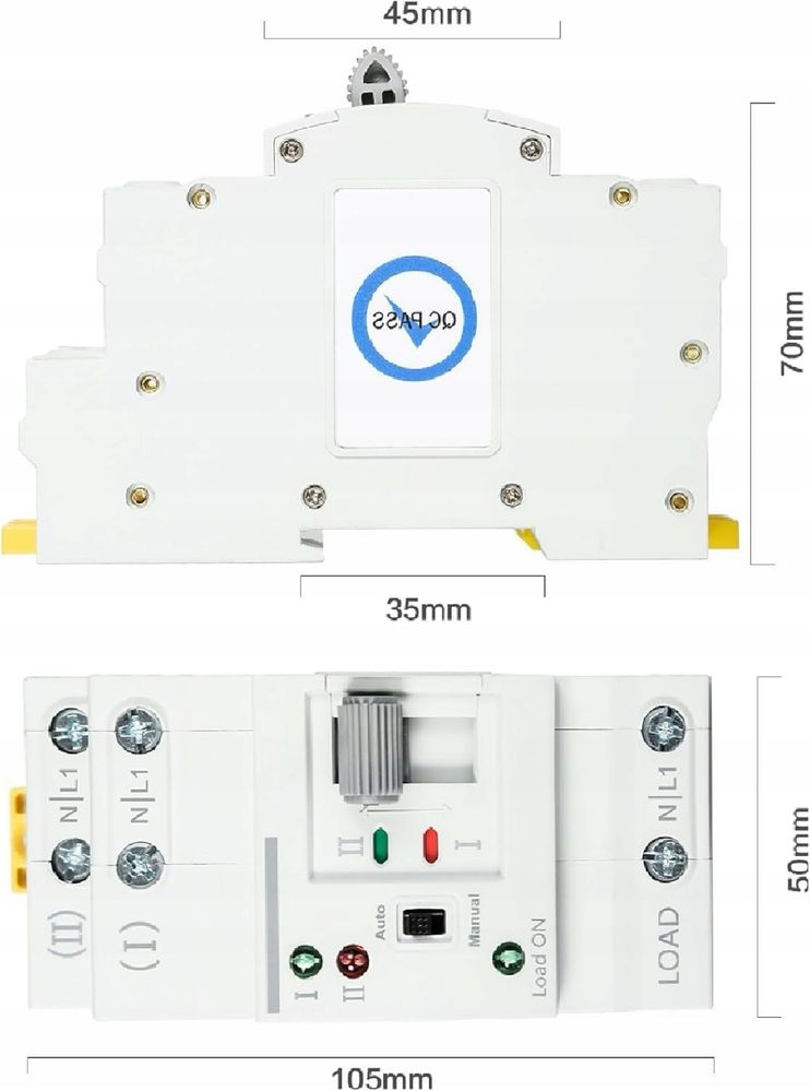 Przełącznik transferowy DEWIN, G2R 63A na szynę DIN ATS 220V