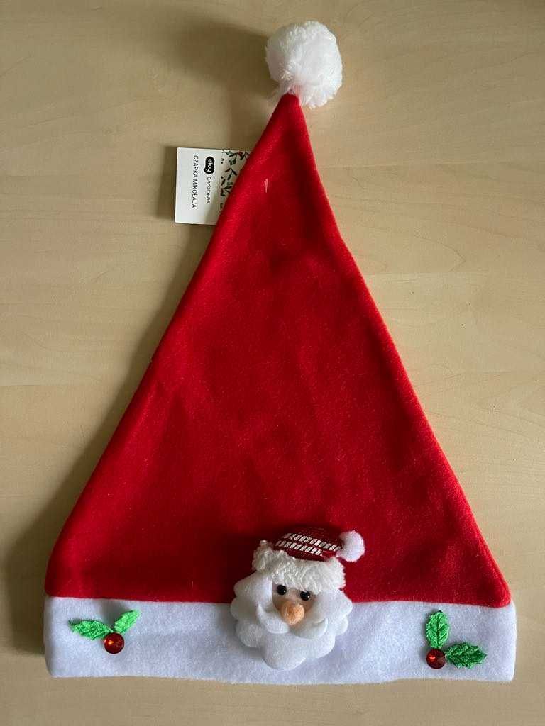Czapka Świętego Mikołaja nowa, z metką, ozdoba świąteczna