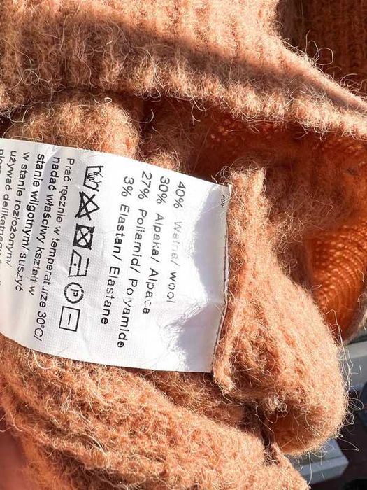 Rudo brązowy wełniany kardigan oversize MLE Collection Mackay M