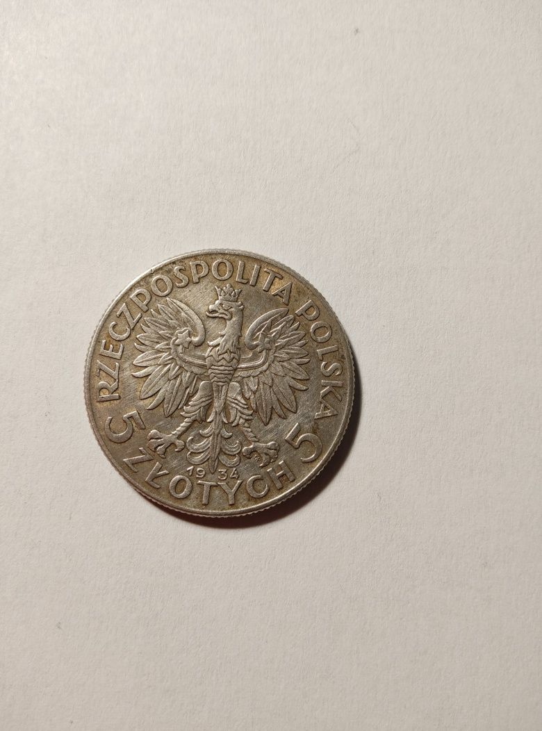 Moneta srebrna GŁOWA KOBIETY 1934 r.