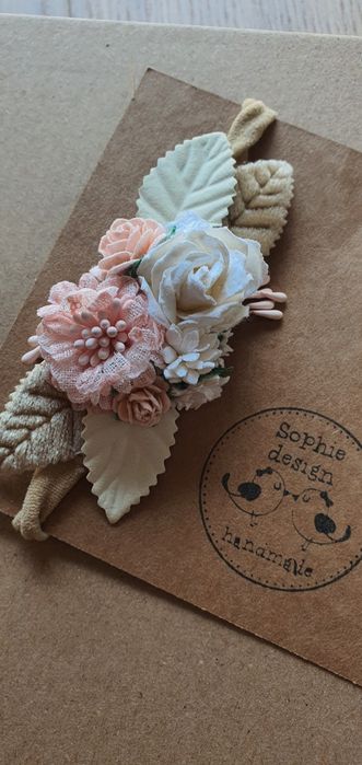 Urocza sukienka BOHO z dodatkami do chrztu Sophie Design Holly 62/68