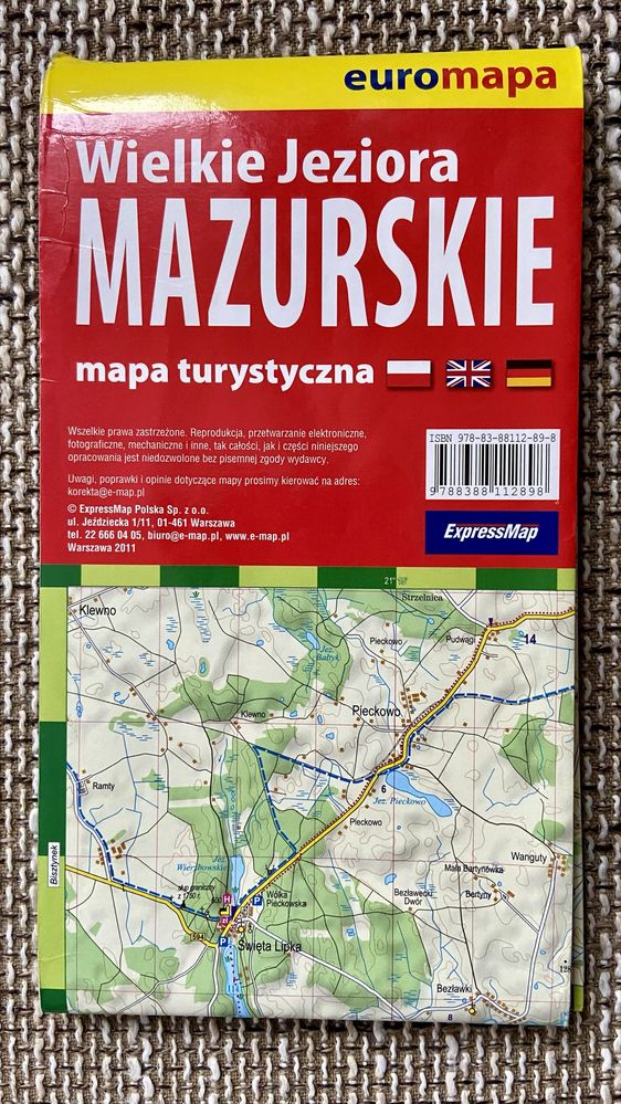 Mapa turystyczna Wielkie Jeziora Mazurskie (ExpressMap) - 1:60 000