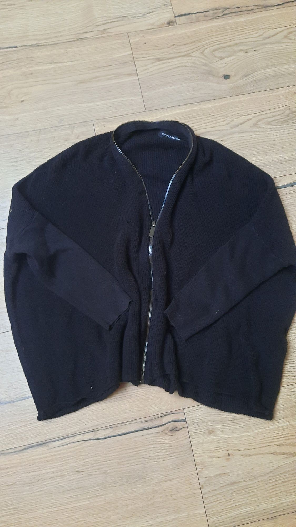 Kardigan czarny na zamek oversize