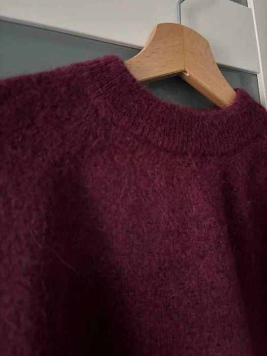 Zara burgundowy sweter wełna, alpaka NOWY