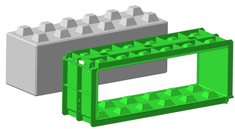 Forma  do betonu bloków betonowych, formy lego, mury oporowe, zasieki