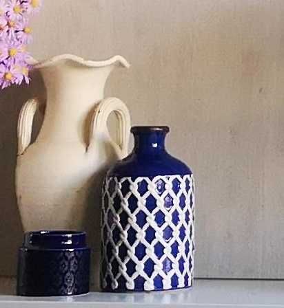 Granatowy niebieski wazon morski marynistyczny hampton