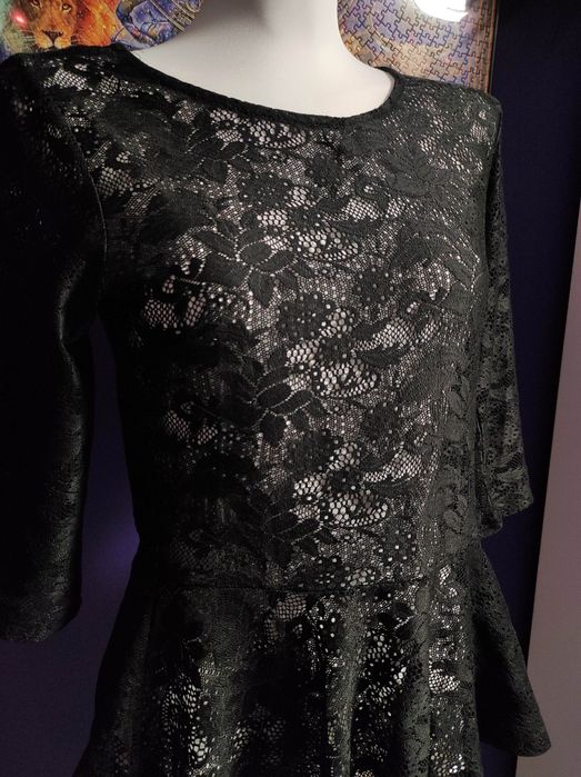 Bluzka koronkowa czarna Goth S