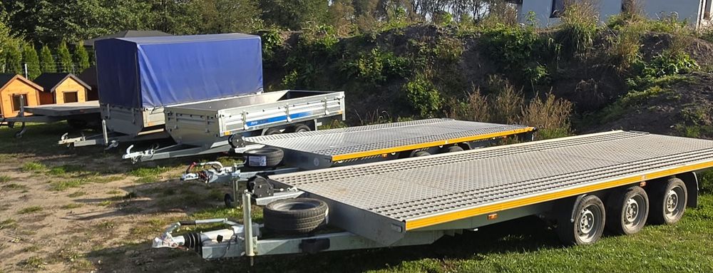 Wynajm przyczeka samochodowa z plandeką laweta z najazdami mocna borty