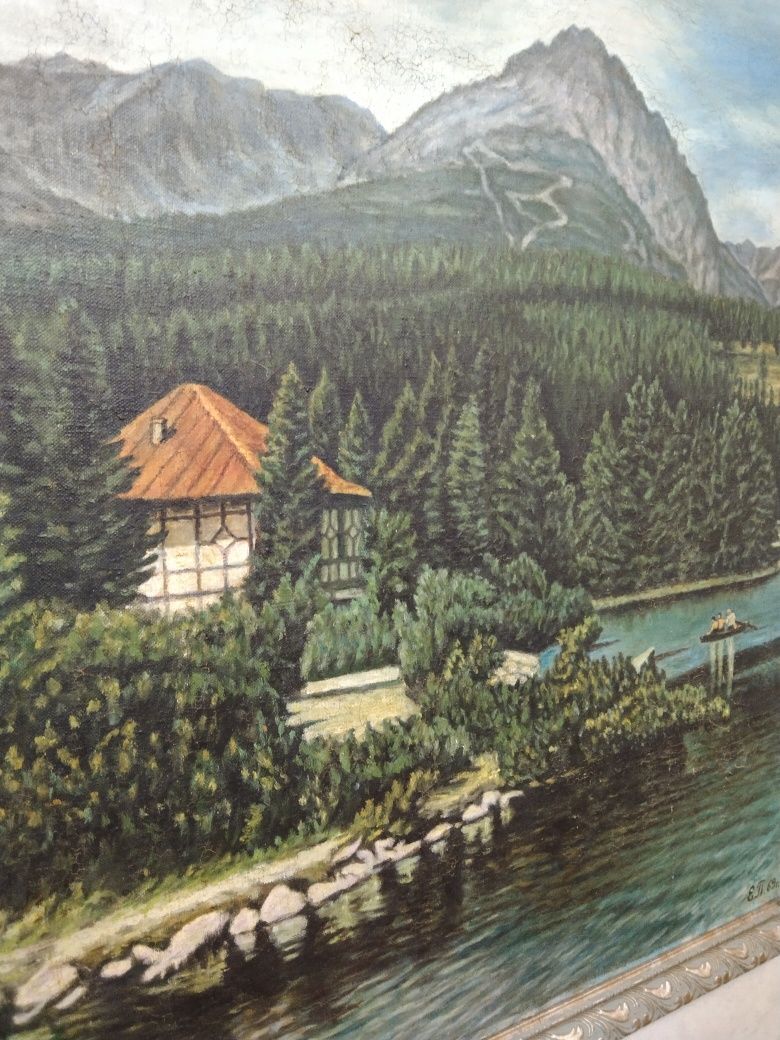 Картина антиквариат Карпатский пейзаж