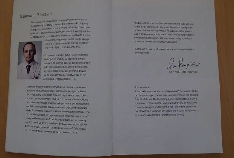 Książka "Zajść w ciążę. Przewodnik dla par" dr. Piotr Pierzyński