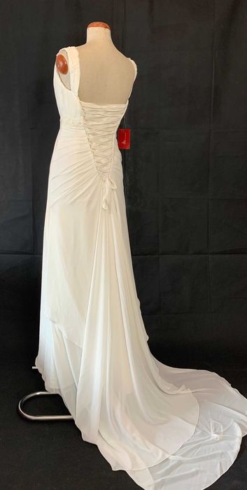 Nowa z metką suknia ślubna empire biała lekka 38 M cywilny za granicą