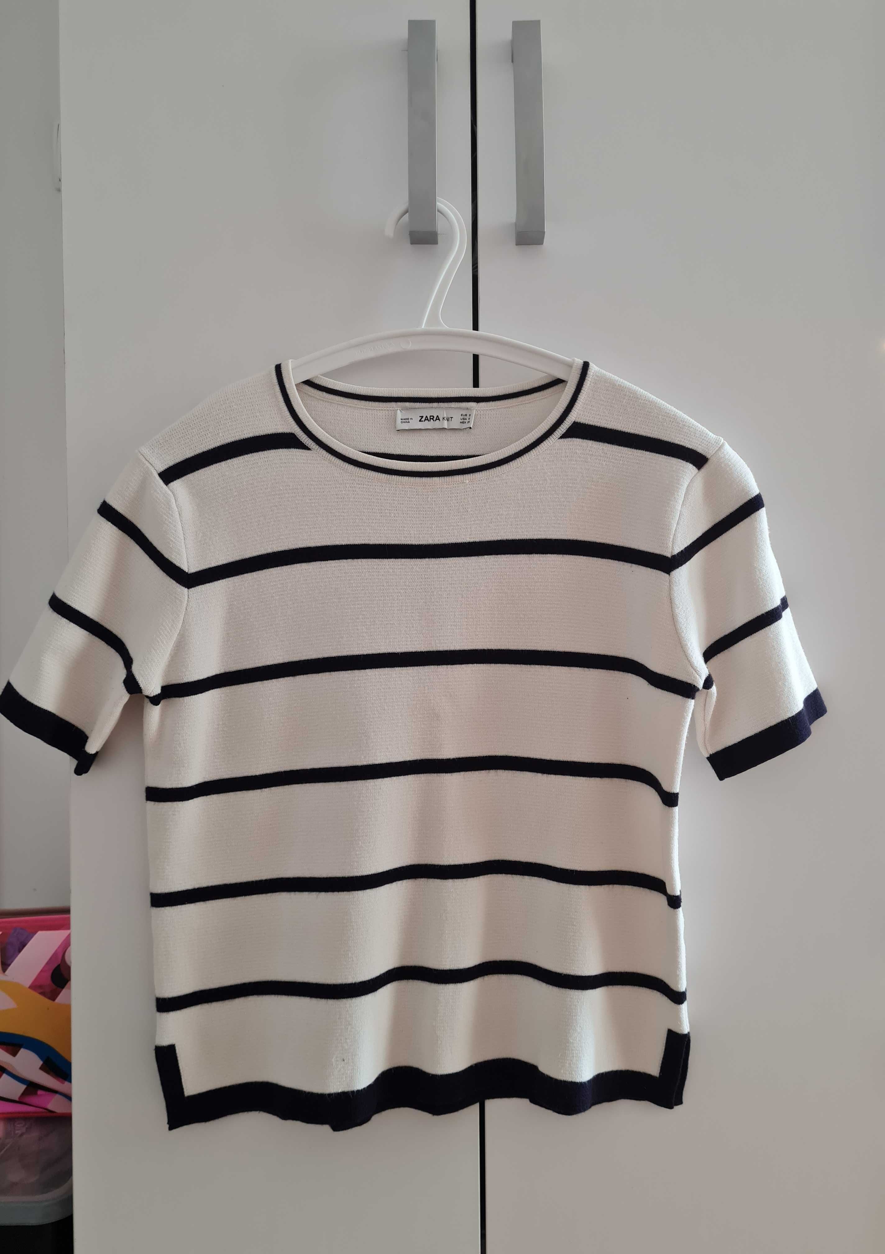 Top w czarno-białe paski ZARA