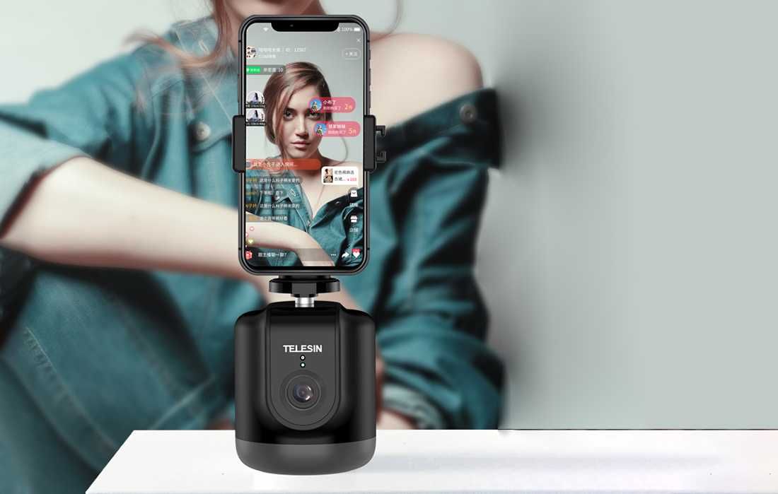 Telesin - Cabeça Rotativa Inteligente GoPro / Smartphone - Com Camera