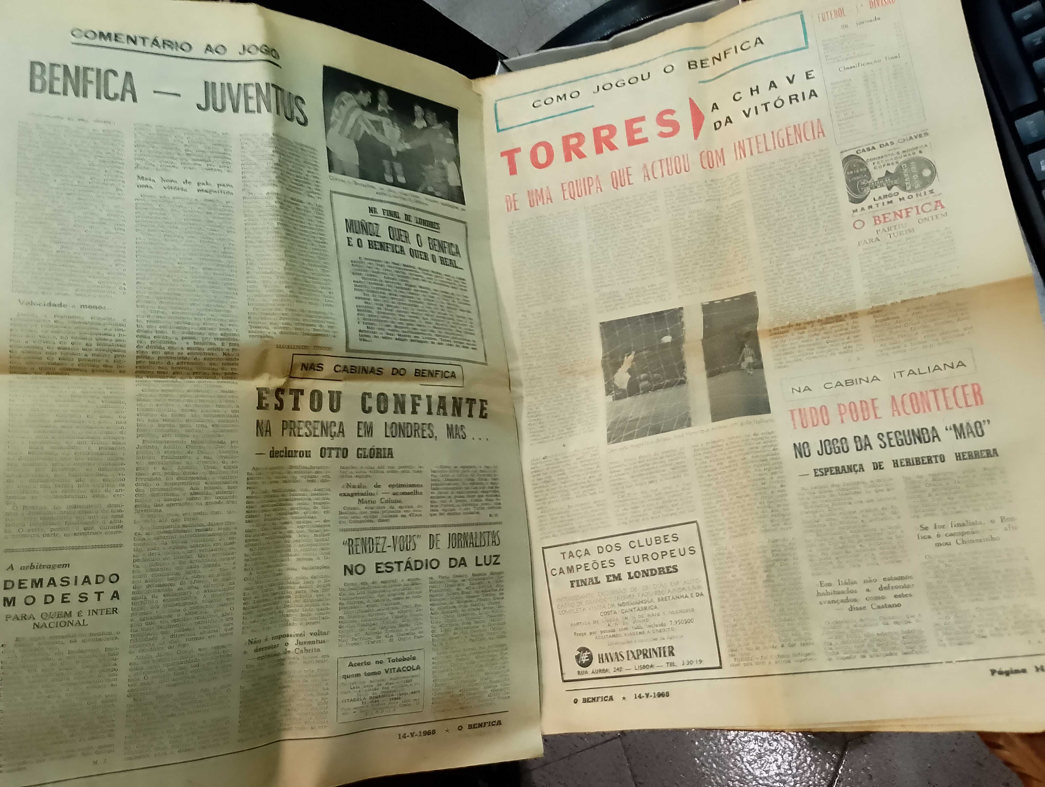 Jornal o Benfica Maio de 1968 Campeões Nacionais