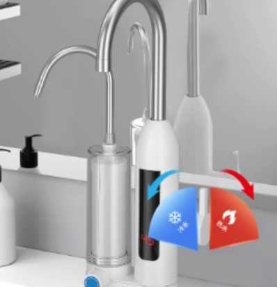 водонагреватель проточный + очиститель воды 2 крана смеситель бойлер