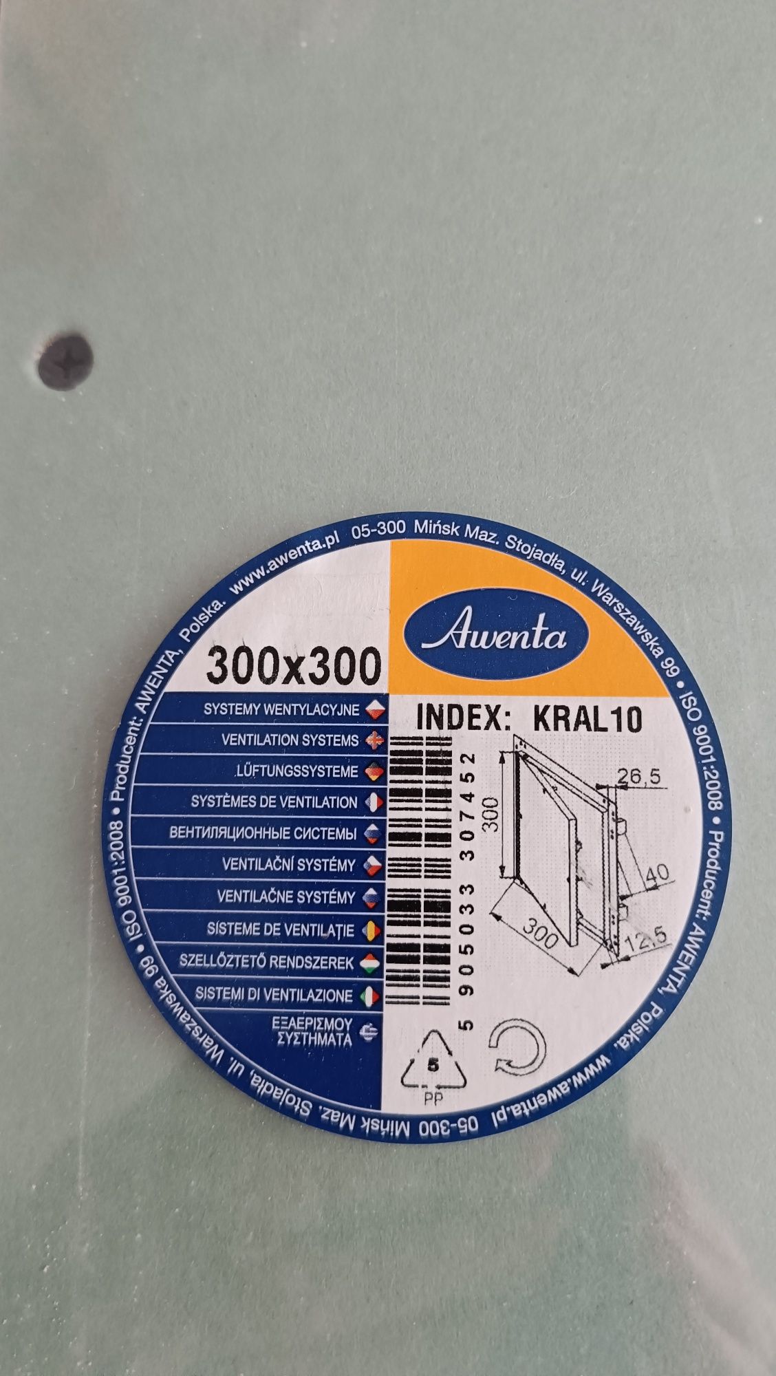 Aluminiowa klapa rewizyjna awenta Krall 10 300 x 300