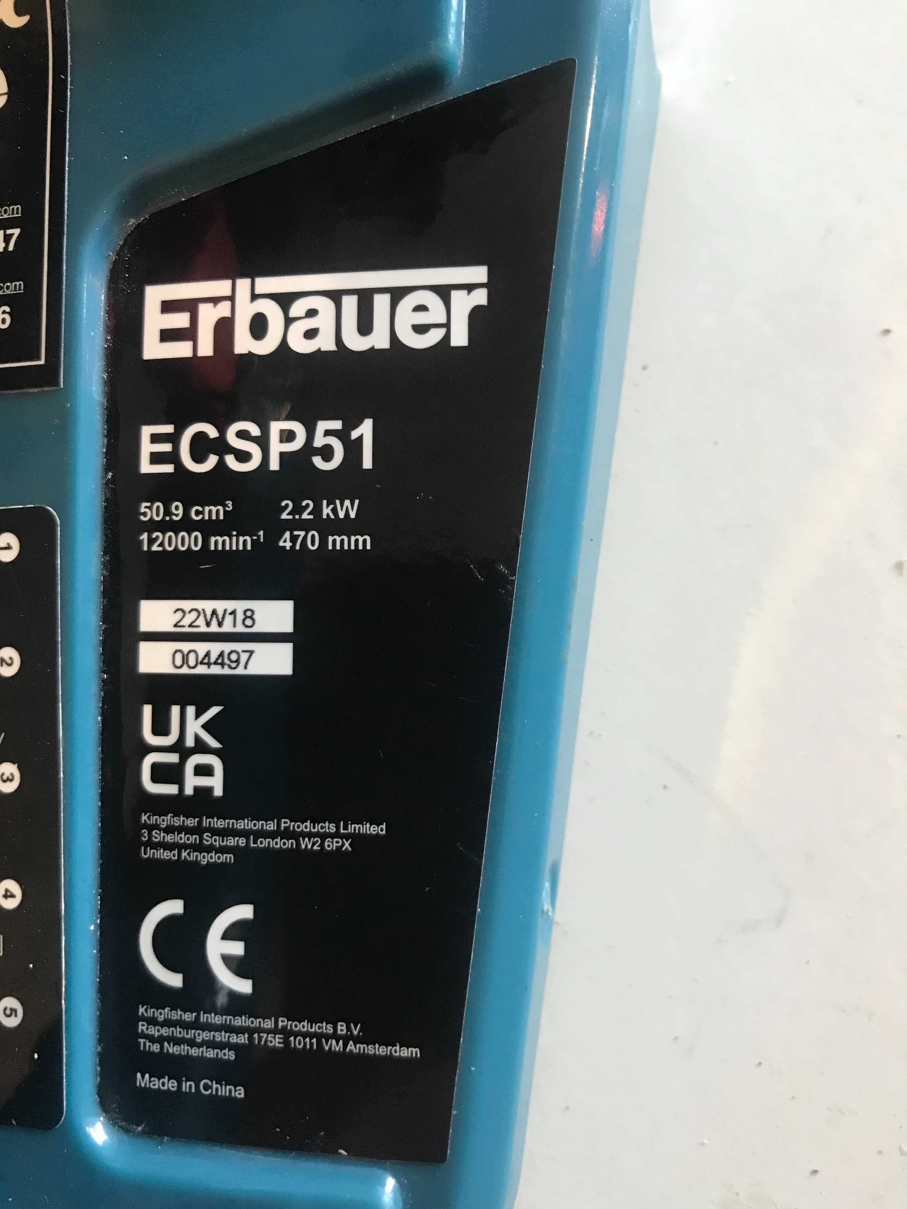 Бензопила 2,2 kw Erbauer ECSP51 500 мм з Англії