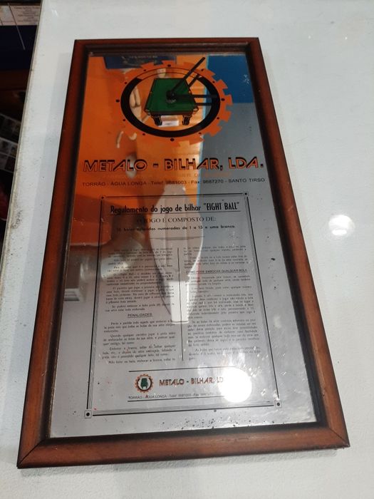 Relógio parede  bilhar vintage