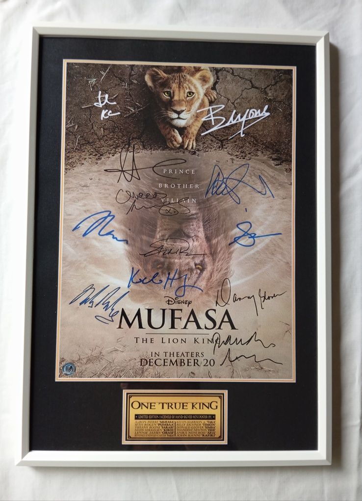 Moldura Filme Mufasa The Lion King com Autógrafos (A4)