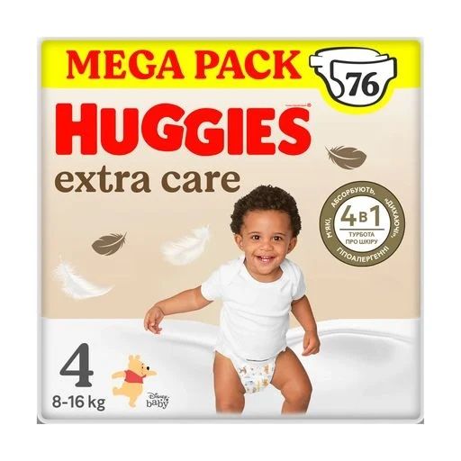 Підгузки памперси Huggies extra care 4 76 штук