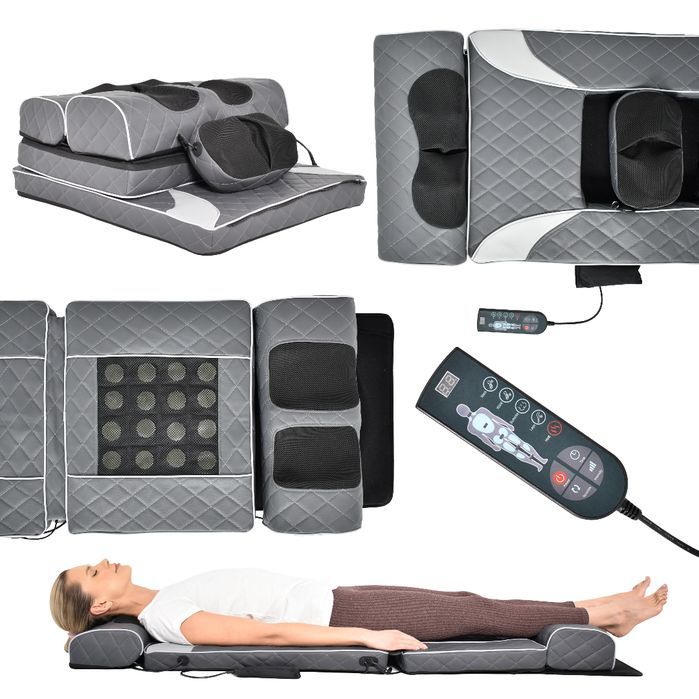 Mata Masująca Wibracyjna Do Masażu Pleców Na Fotel 170x60 cm Szara