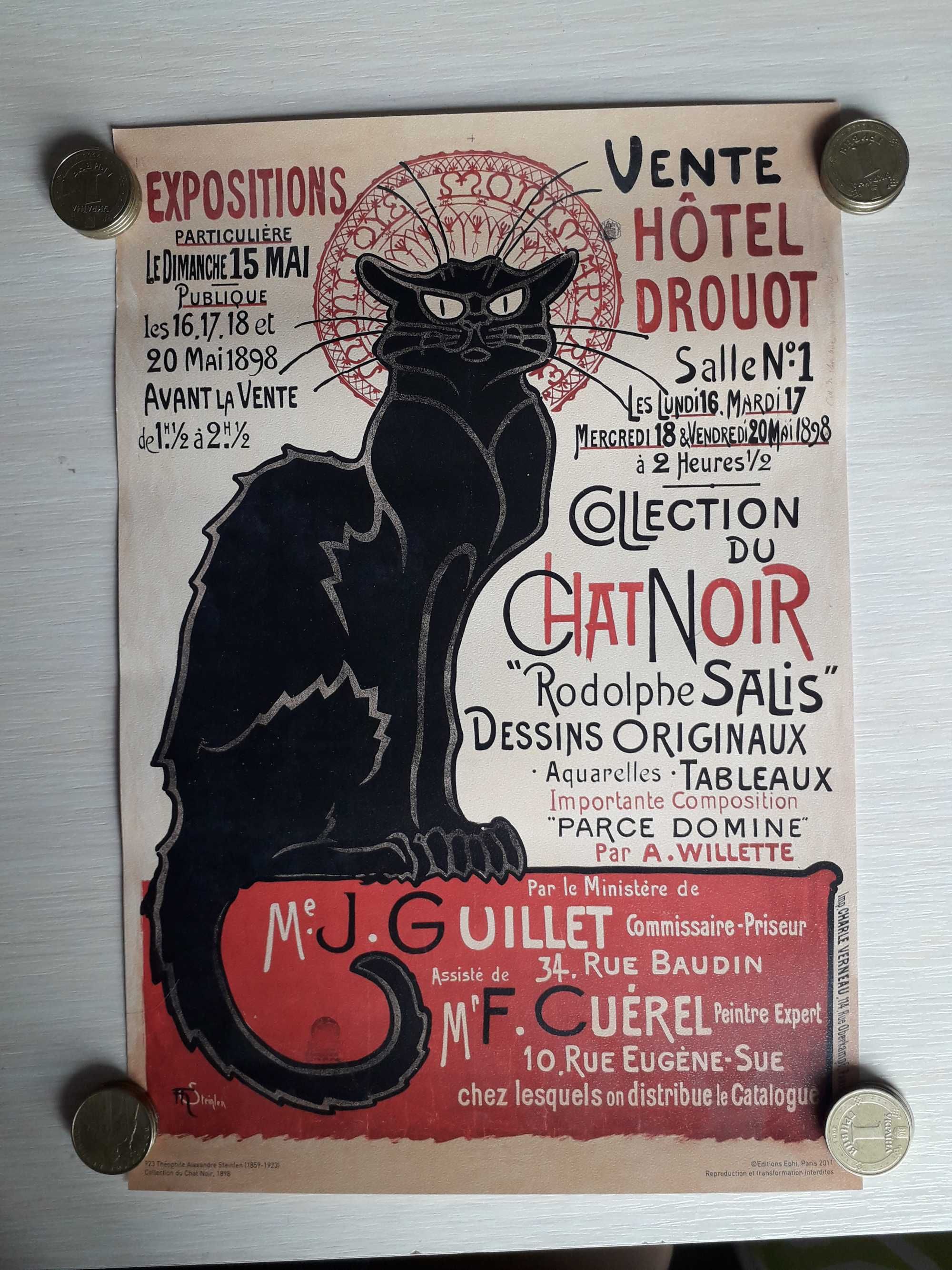 Плакат Постер Репродукція Принт Чорний Кіт 1898 Le Chat Noir Новий