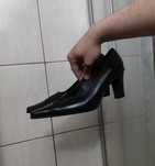 buty damskie 40 Zbych skórzane szpilki czarne ciemne szare emo goth el