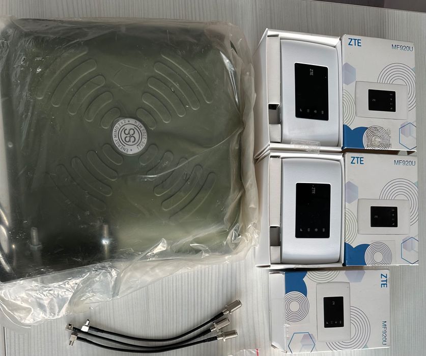 Роутер 4G wifi ZTE MF920u, антенна панель ENERGY MIMO+перехідники