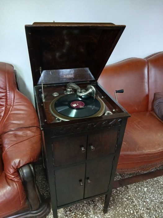 XIX w Mały Gramofon Szafkowy w Super Stanie Kolekcjonersko Muzealnym