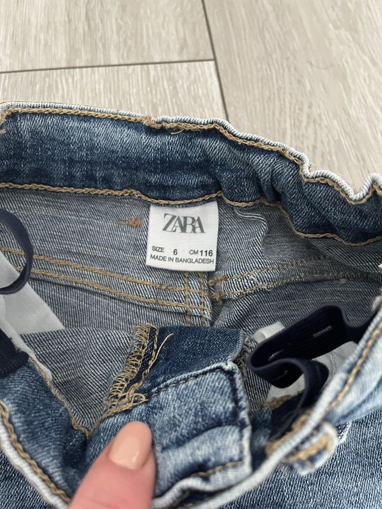 Spodnie jeansy Zara skiny + tshirt r. 116