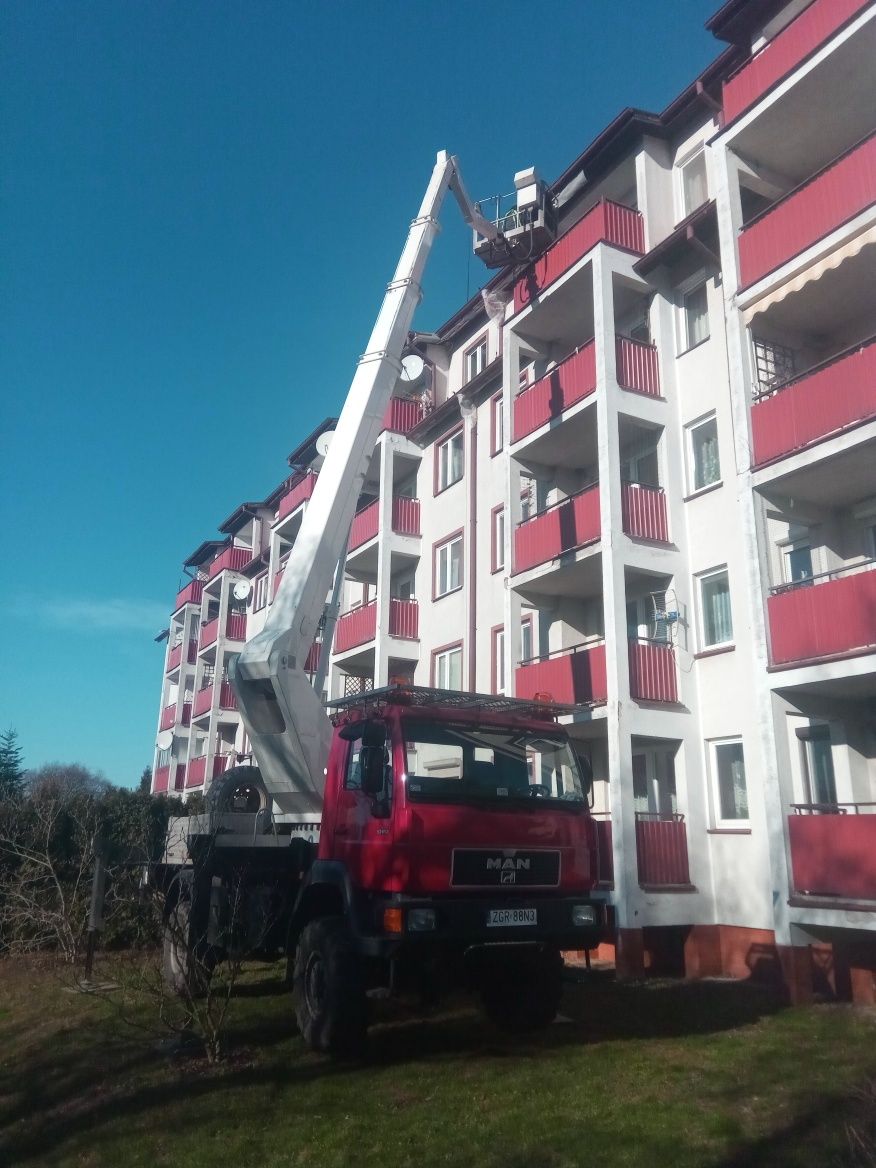 Podnośnik koszowy 4x4 wycinka drzew Gryfino Chojna Szczecin Stargard