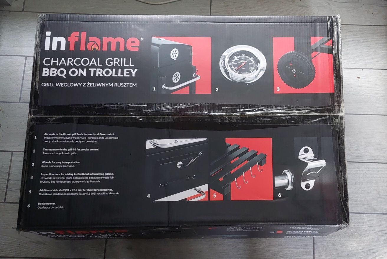 Grill węglowy BBQ Inflame NOWY żeliwny ruszt jak activa