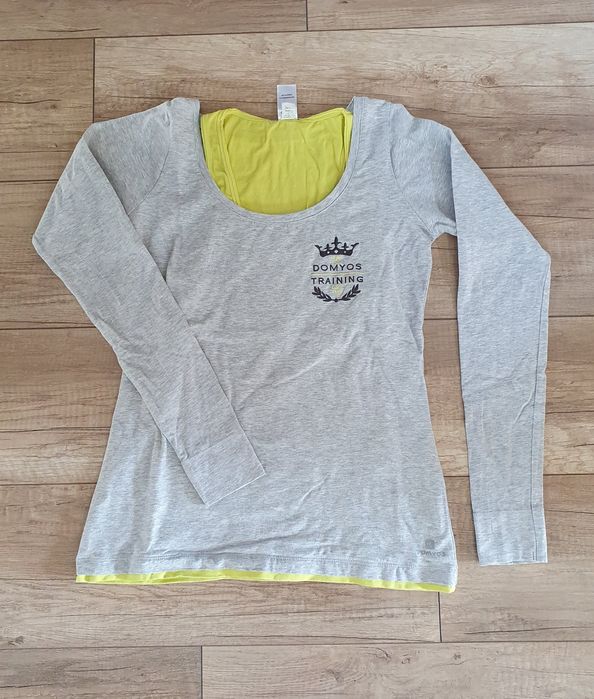 Bluza Koszulka bawełniana z długim rękawem damska podwójna XS Decathlo