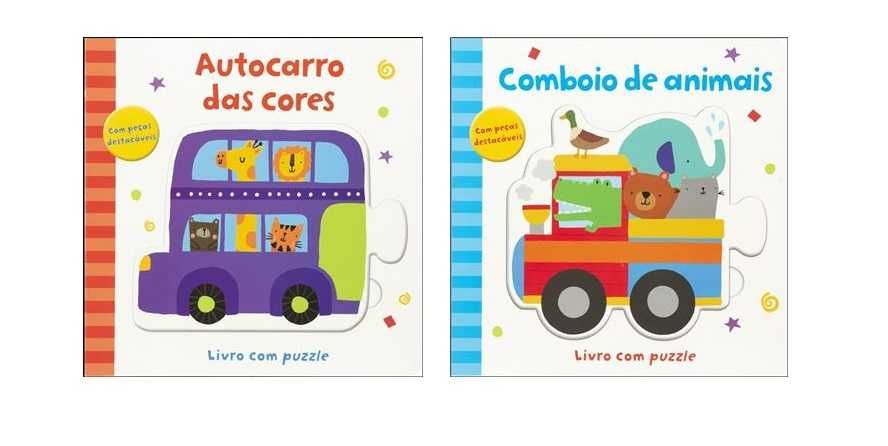 Livro Puzzle-Peças Destacáveis: Autocarro das Cores/Comboio de Animais