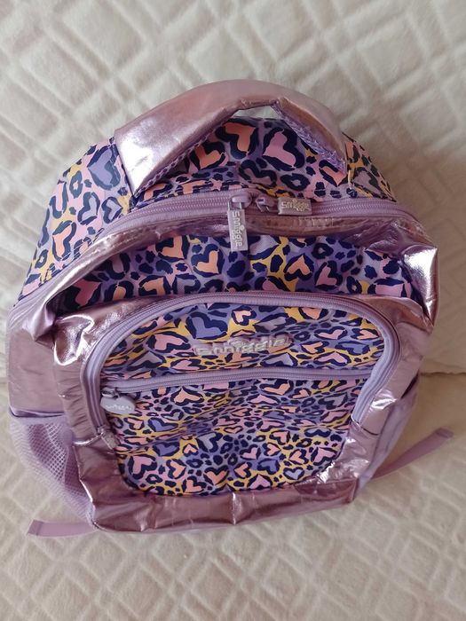 Ekskluzywny, duży, metaliczny plecak z Londynu, Top Vintage