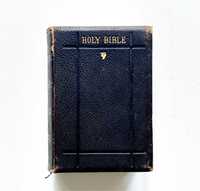 Stara książka Biblia Święta angielska około 1886