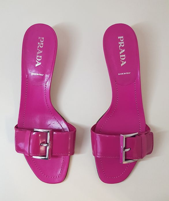 Мюли сабо Prada натуральная кожа номерные сандалии шлепанцы