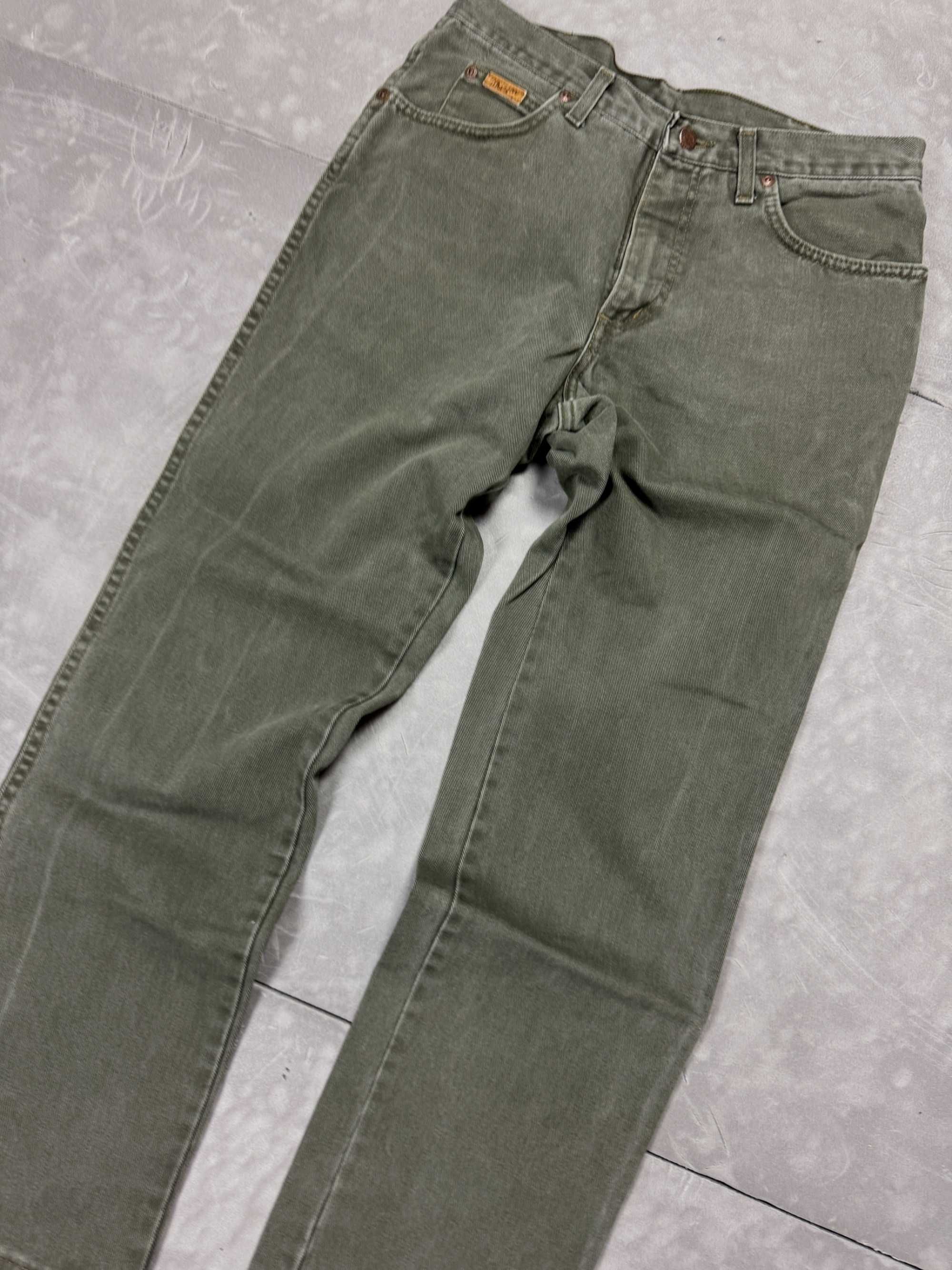 Wrangler washed faded denim spodnie jeansowe streetwear y2k (33×34)