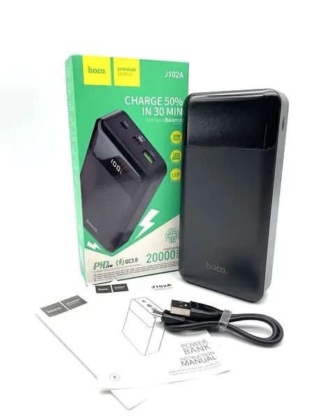 Power Bank портативное зарядное УМБ Hoco J102A 20000 mAh