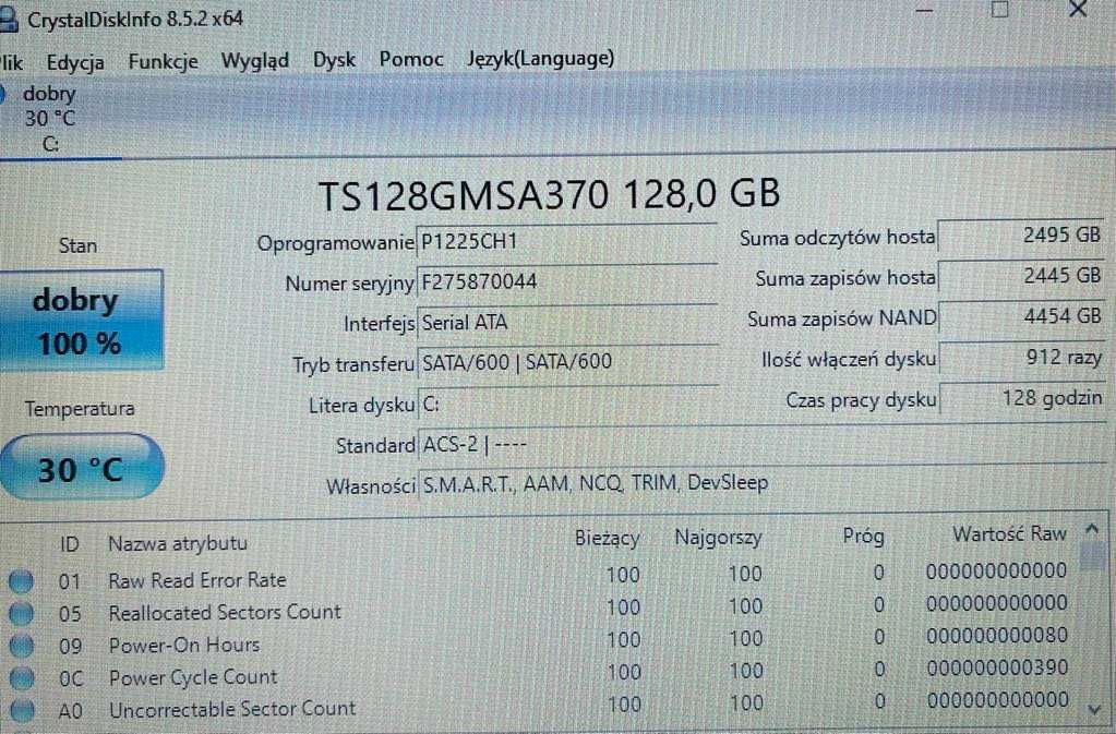 Dysk SSD Transcend SSD370 128GB na kościach MLC mSATA (TS128GMSA370)