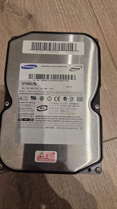Retro dysk twardy ATA IDE Samsung SP0802N 80Gb