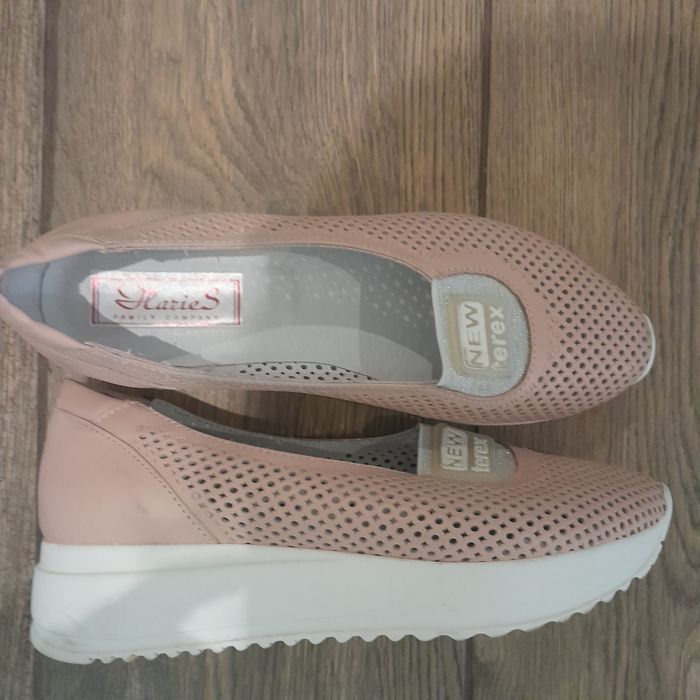 Мокасини жіночі шкіра натуральна, літні, пудрового кольору, 38,5