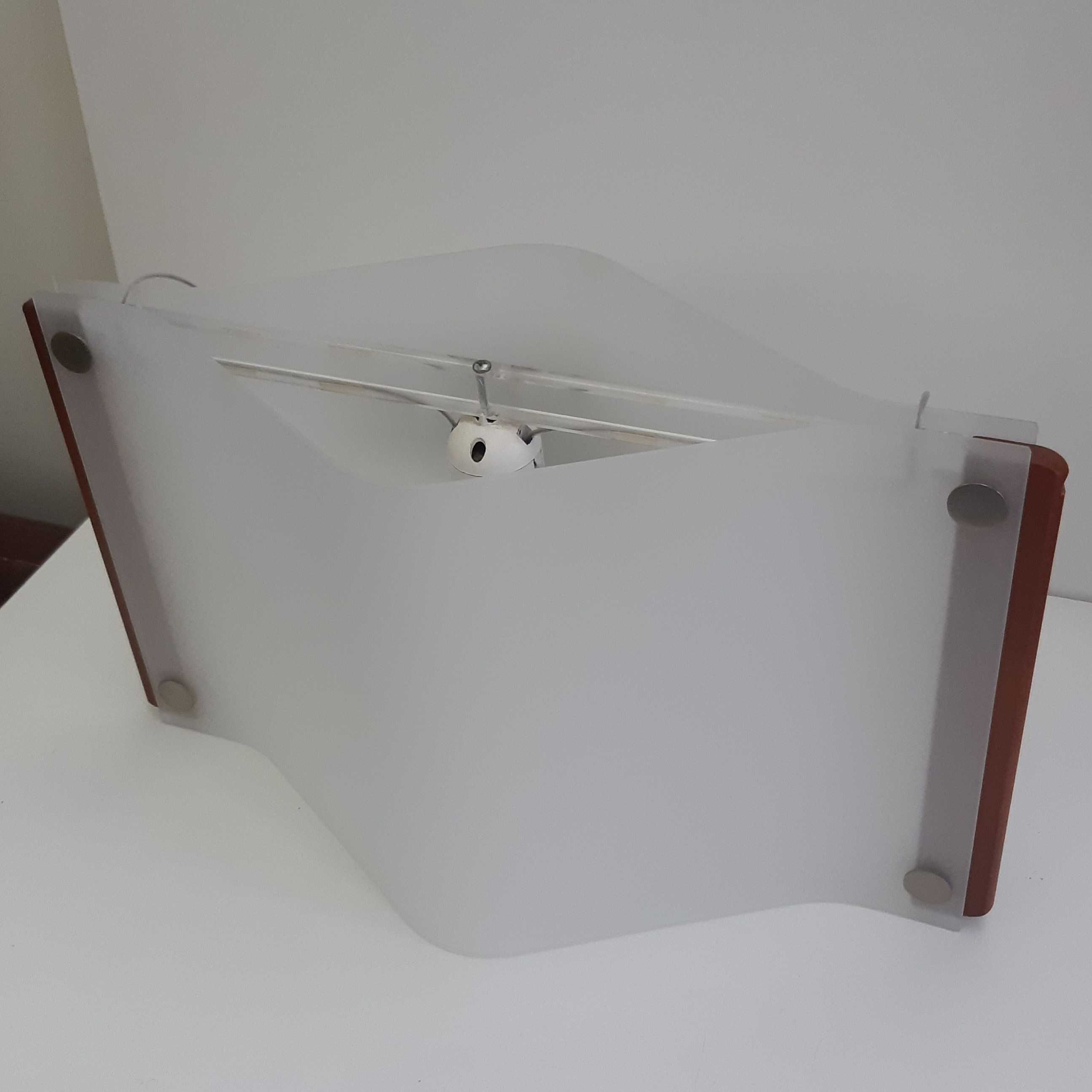 Candeeiro de Tecto Abajur Vidro Fosco E27 100W Funcional