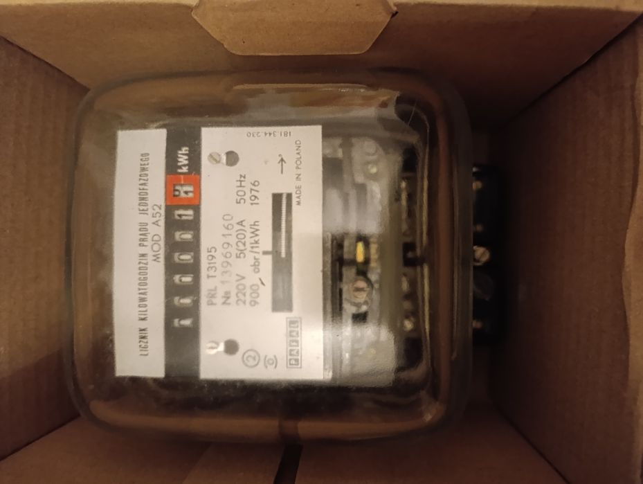 Nowy Licznik prądu 1 fazowy PRL MOD A52