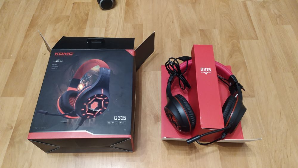 Nowe słuchawki gamingowe nauszne gaming bezprzewodowe KOMC G315 z funk