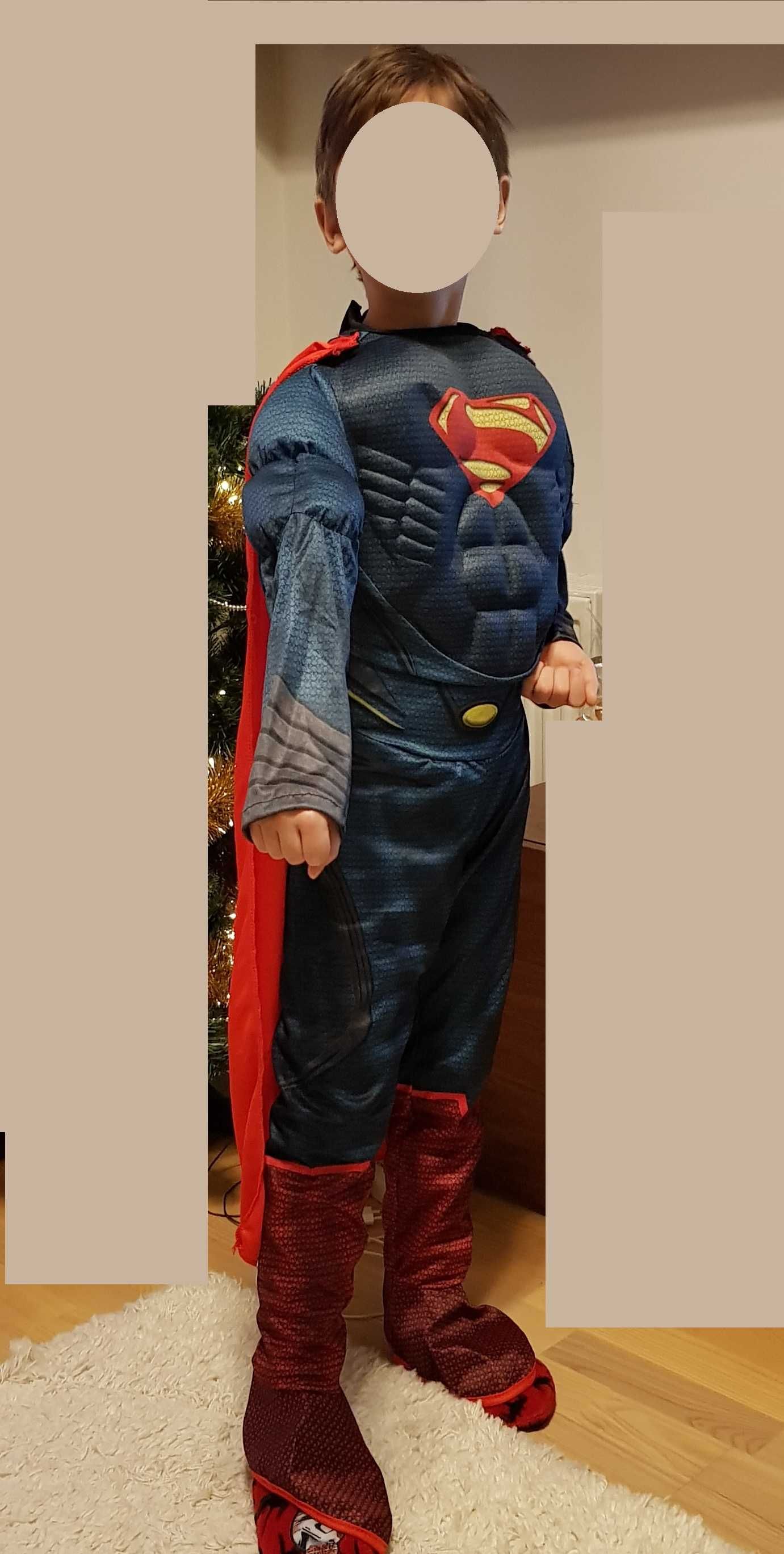 Strój karnawałowy Superman dla chłopca mięśnie 116-128/M/ 6-7 lat-Nowy