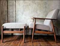 Fotel 'Lisek' z podnóżkiem Design PRL