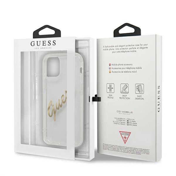 Etui Guess do iPhone 12/12 Pro Hardcase Vintage Script Gold